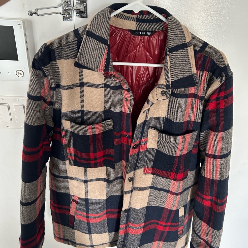 Checked shirt jacket. Ron Thompson